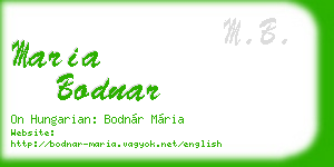 maria bodnar business card