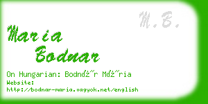 maria bodnar business card